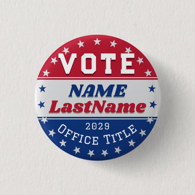Custom Campaign Template for Elections 1 Inch Round Button (Front)