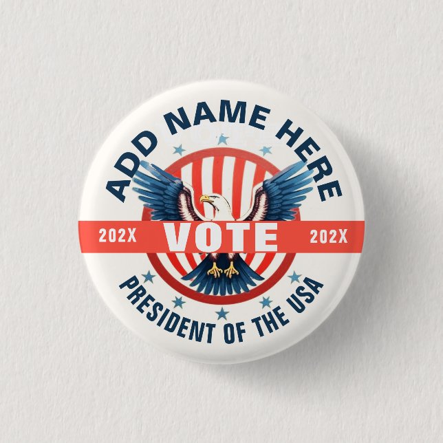 Custom Campaign Template for Elections 1 Inch Round Button (Front)