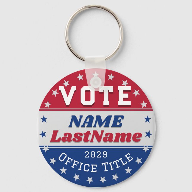Custom Campaign Template for Elections Keychain (Front)