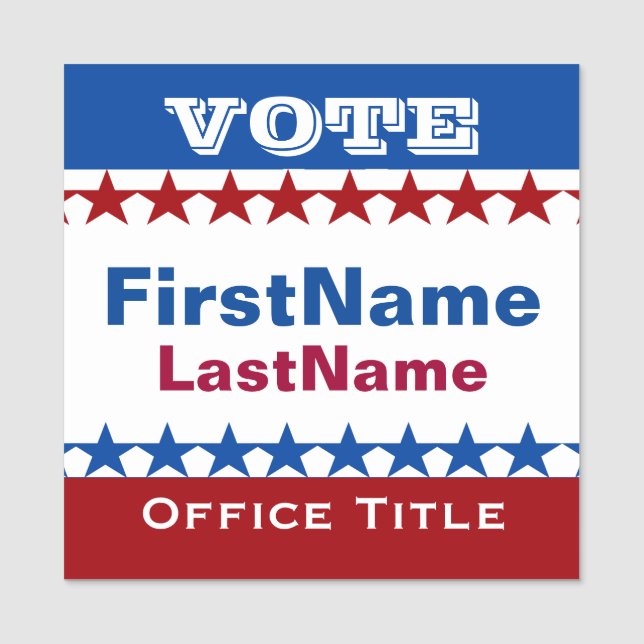 Custom Campaign Template Name Tag (Front)
