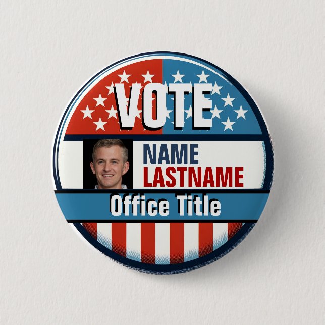 Custom Campaign Template Photo 2 Inch Round Button (Front)