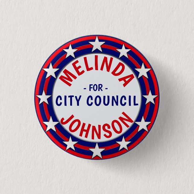 Custom Campaign Template Stars Stripes 1 Inch Round Button (Front)