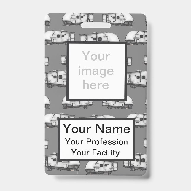 Custom Campers - Grey Badge (Front)