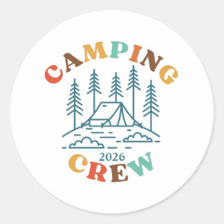 Custom Camping Crew Classic Round Sticker