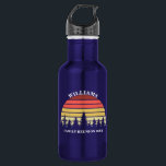 Custom Camping Trip Sunset Forest Family Reunion 532 Ml Water Bottle<br><div class="desc">Cool customized sunset water bottle for a family reunion. This custom nature water bottle features a beautiful vintage sunset over a forest of pretty trees under your personalized text.</div>