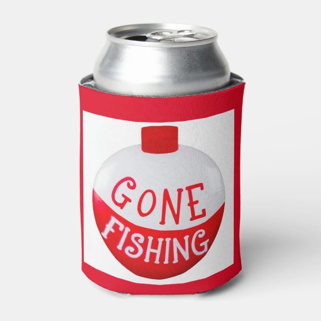CUSTOM "CAN COOLER" ***GONE FISHING*** CAN COOLER (Can Front)