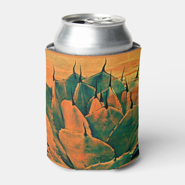 Custom Can Cooler - Sonoran Cactus in Orange (Can Front)