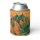 Custom Can Cooler - Sonoran Cactus in Orange