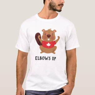 Custom Canada Beaver Elbows Up Funny T-Shirt