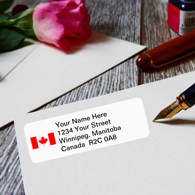 Custom Canada Canadian Flag Address Label Zazzle