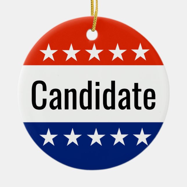 Custom Candidate Campaign 2022 Election Ceramic Ornament (Front)
