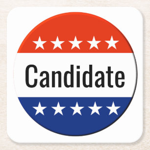 Custom Candidate Campaign 2022 Election Square Paper Coaster