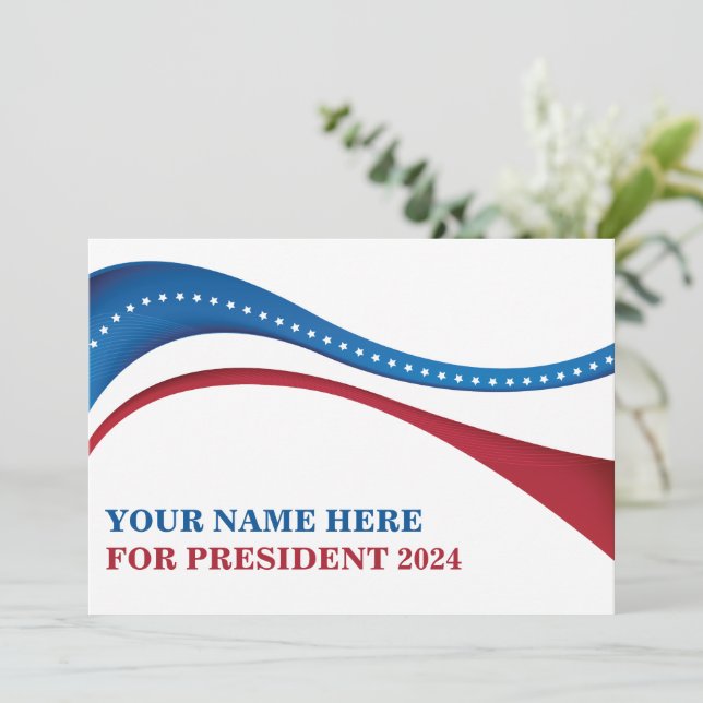 Custom Candidate for President 2024 Election Card (Standing Front)