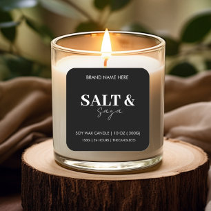 Custom Candle Label Sticker Black And White