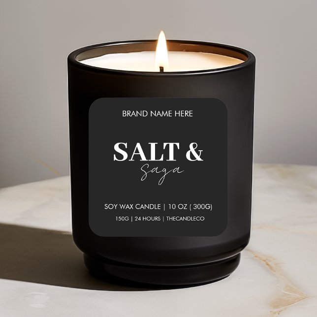 Custom Candle Label Sticker Black And White (Creator Uploaded)