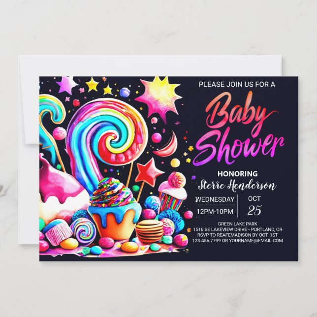 Custom Candy Baby Shower Invitation (Front)