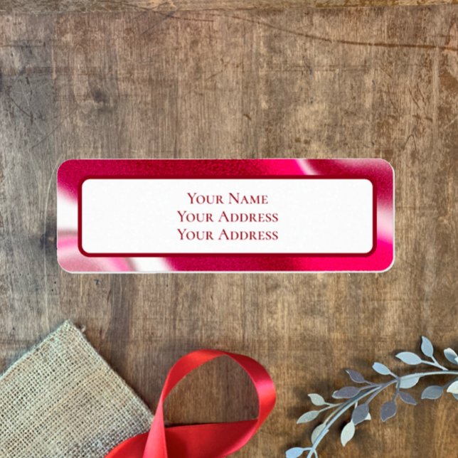 Custom Candy Cane Red Christmas Return Address (Add your name and address to this cool red candy cane Christmas return address label. )