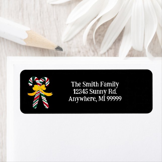 CUSTOM Candy Cane Return Address Label (Insitu)