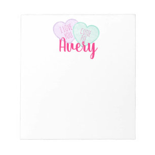 Custom Candy Hearts Valentine Notepad