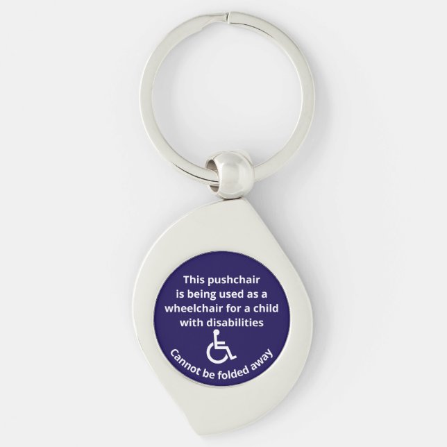 Custom Cannot Be Folded Away Stroller Wheelchair Keychain (Front)