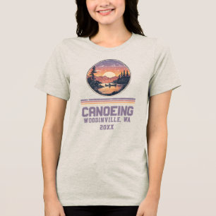 Custom Canoeing Lover Canoe Location Date Name Tri-Blend Shirt