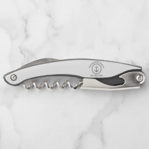 Custom captain and boat name anchor corkscrew