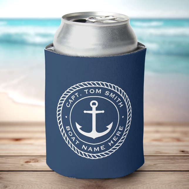 Custom captain and boat name anchor rope border can cooler (Creator Uploaded)