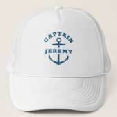 Custom Captain Boat Nautical Anchor Navy Ship Hat (Front)