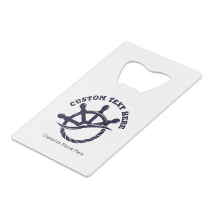 Custom Captain Boat Nautical Gift Credit Card Bottle Opener