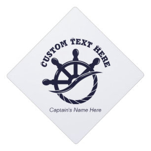 Custom Captain Boat Nautical Gift Graduation Cap Topper