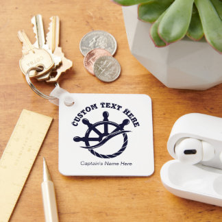 Custom Captain Boat Nautical Gift Keychain