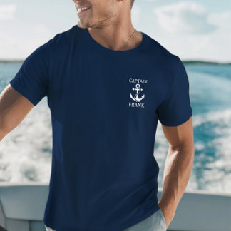 Custom Captain Shirt, anchor Tee, Boat Owner Gift T-Shirt