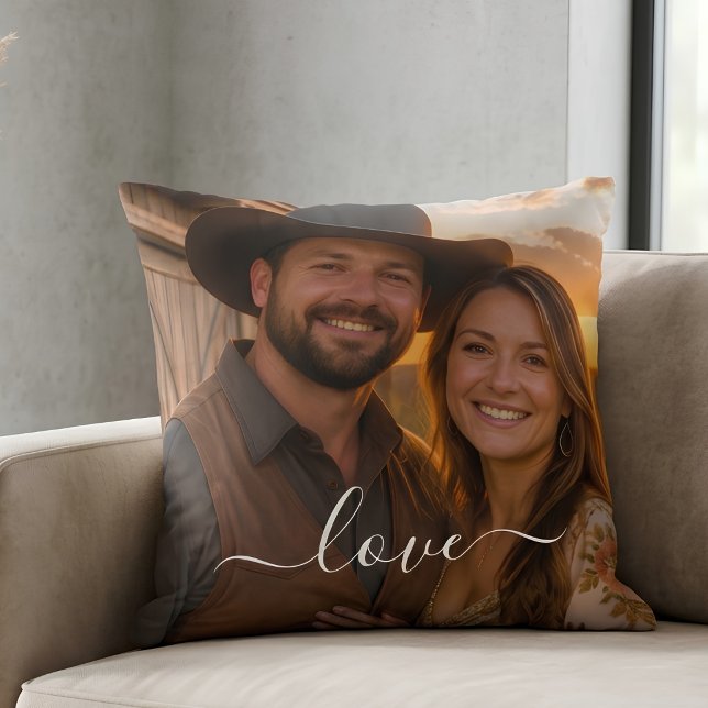 Custom Caption Double Sided Photo Throw Pillow (Creator Uploaded)