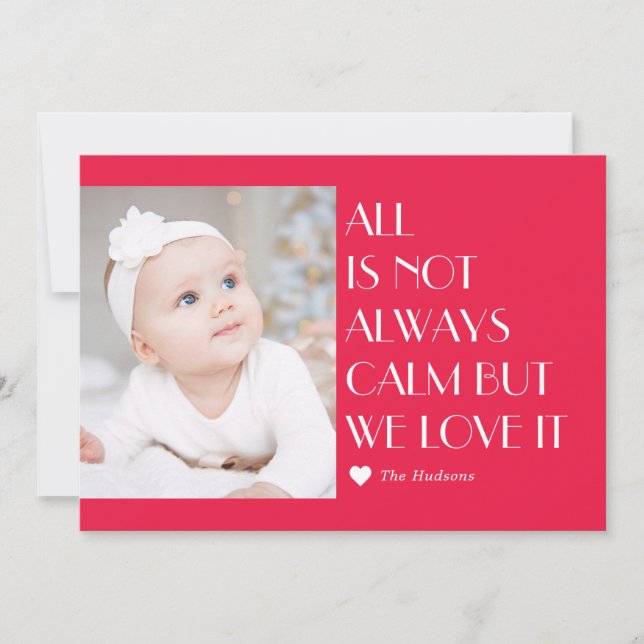 Custom Caption Editable Colour Modern Holiday Card (Front)
