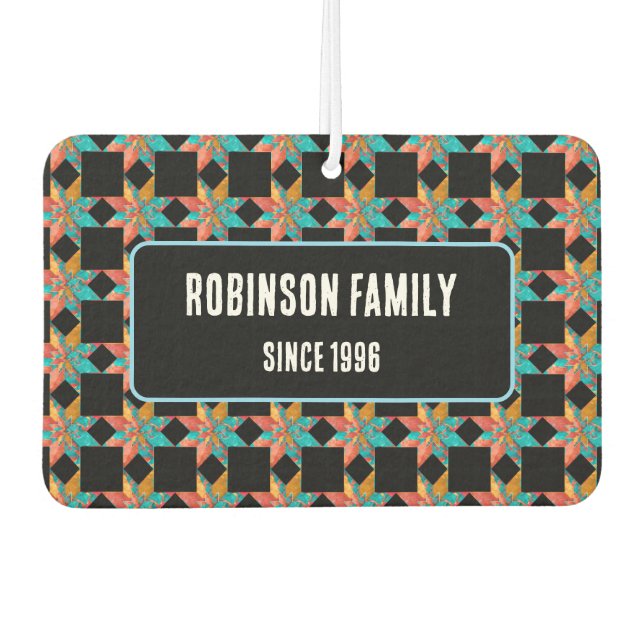 Custom Car accessories patchwork quilt gift ideas Air Freshener (Front)