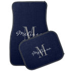 Custom Car Floor Mats - Initial Script Navy Blue