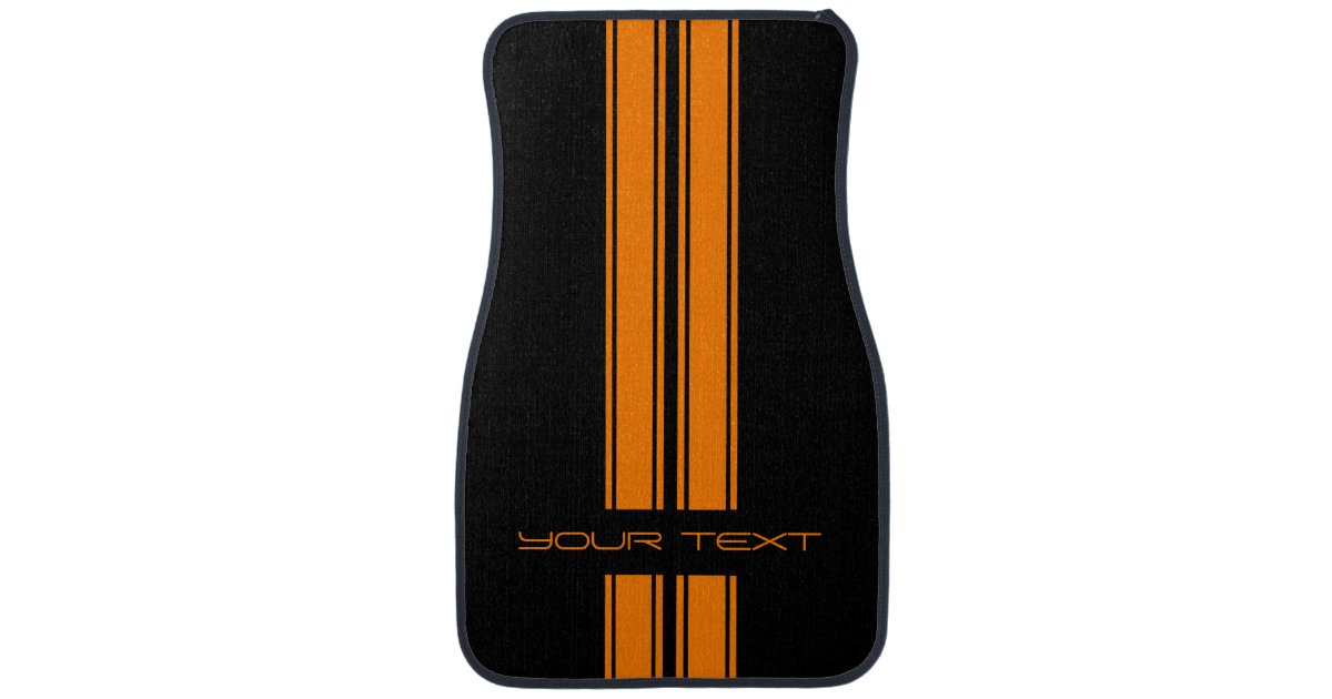 Custom Car Floor Mats Stripe Type Orange Zazzle