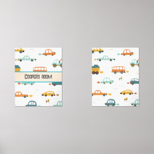 Custom car name pastel blue and orange 