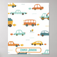 Custom car name pastel blue and orange 