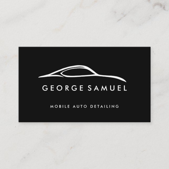 Custom Car Repair & Modern Auto Detailing  Business Card (Front)