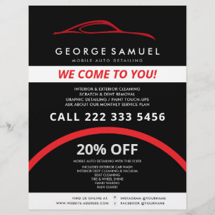 Custom Car Repair & Modern Auto Detailing Flyer