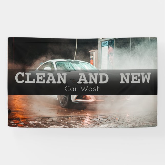 Custom Car Wash Business Banner (Horizontal)