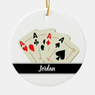 Custom Card Game Player Name Ceramic Ornament