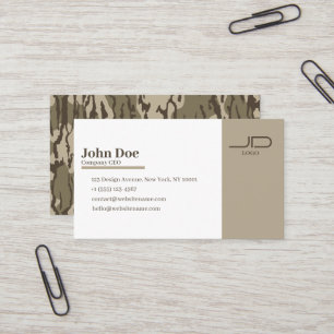 Custom Card with Bottomlands Camo Print Back