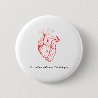Custom Cardiologist Heart Anatomy Art 2 Inch Round Button