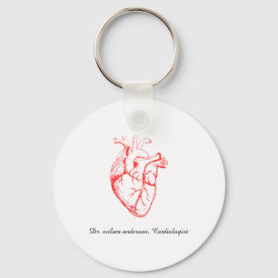 Custom Cardiologist Heart Anatomy Art Keychain