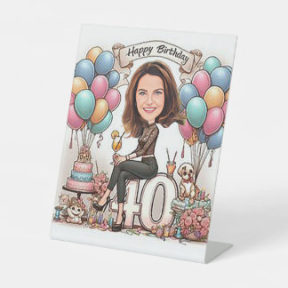 "Custom caricature – Send your photo and I’ll turn Pedestal Sign