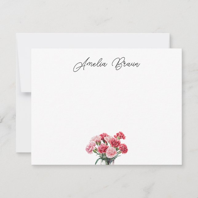 Custom Carnation Note Card | (Front)