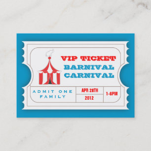 CUSTOM Carnival Admission Ticket BLUE