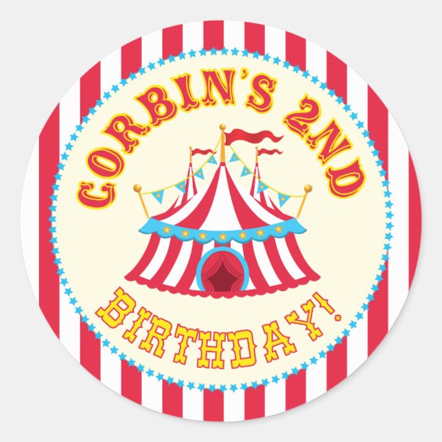 Custom Carnival Sticker with Custom name Corbin (Front)